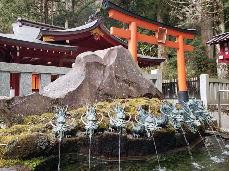 Hakone Jinja Dragon fountains