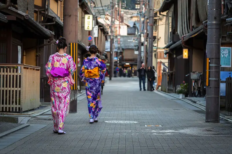 Ladies wearing Kimono in Gion, Kyoto
