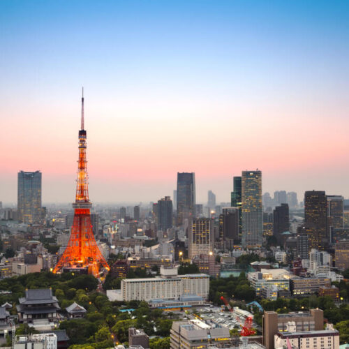 Tokyo Vibes, a view of Tokyo city at sunset